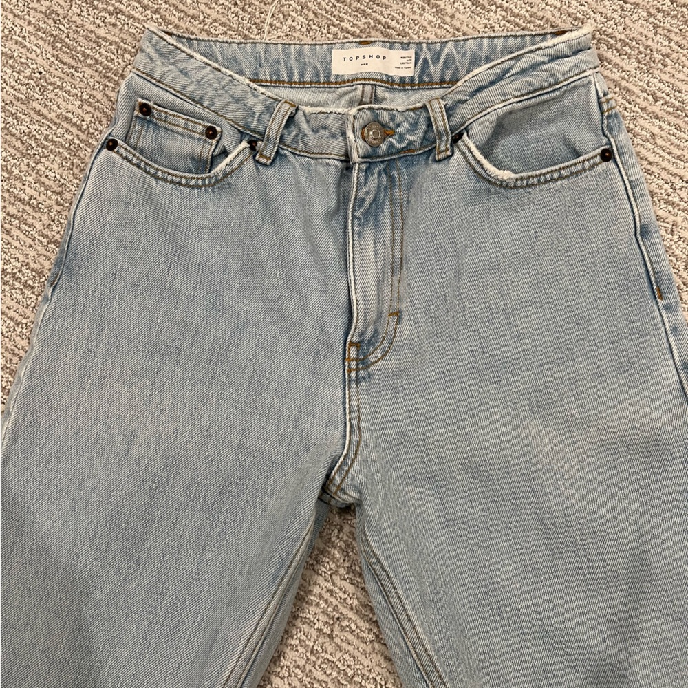 Topshop Light Wash Cropped Ankle Jeans
